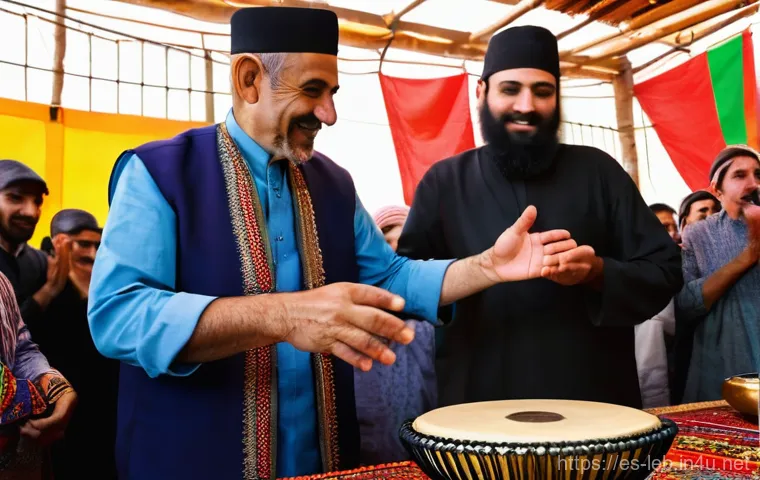 레바논 전통 악기 아우드 더르북 등 - **Prompt:** A master oud player, a middle-aged man with a contemplative expression, sits in a tradit... 레바논 전통 악기 아우드 더르북 등 - **Prompt:** A master oud player, a middle-aged man with a contemplative expression, sits in a tradit...